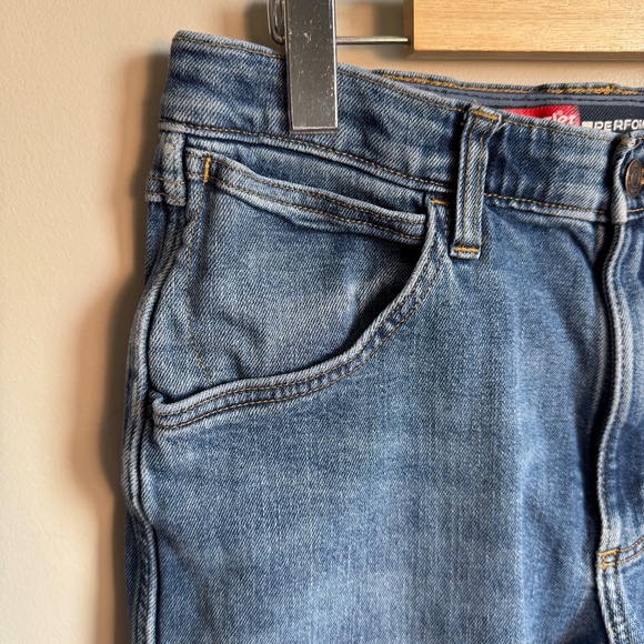 Wrangler 5 Star Performance Mens Blue Jeans 30x30 Comfort Elastic Waist Workwear - Picture 3 of 15